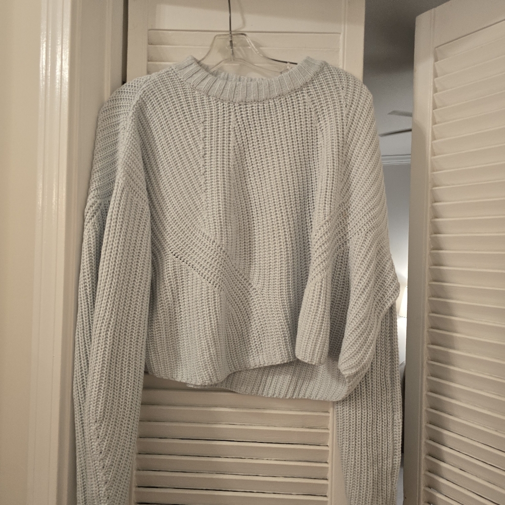 Beautiful green blue crop sweater by six crisp days